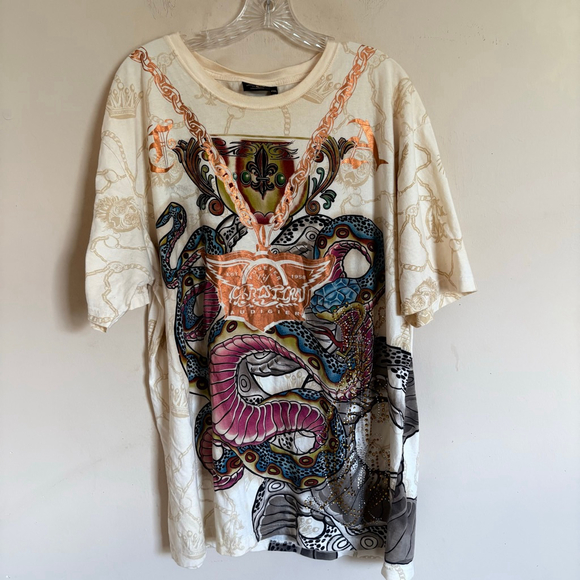 Christian Audigier Other - RARE Vintage Y2K Christian Audigier Shirt Mens XXL Snake Print Chain